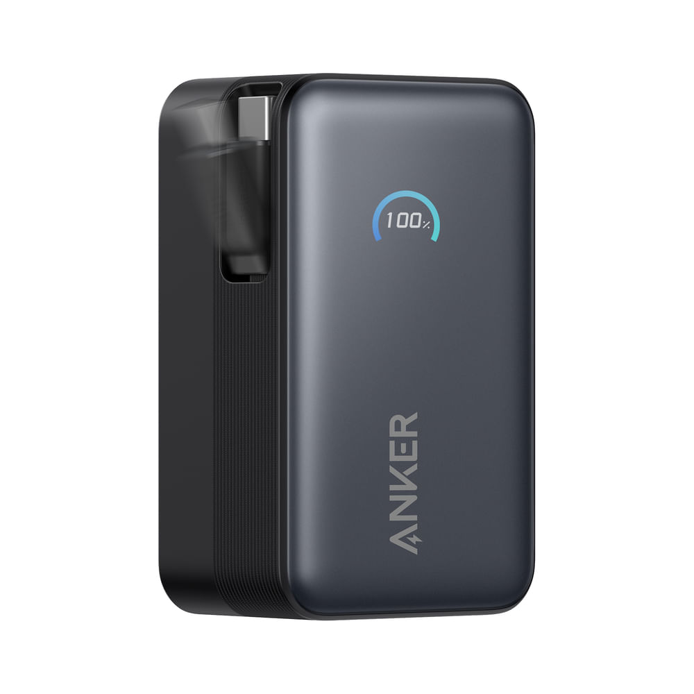 Power Bank Anker Nano 10000mAh 45W con Cable USB-C Retráctil Negro