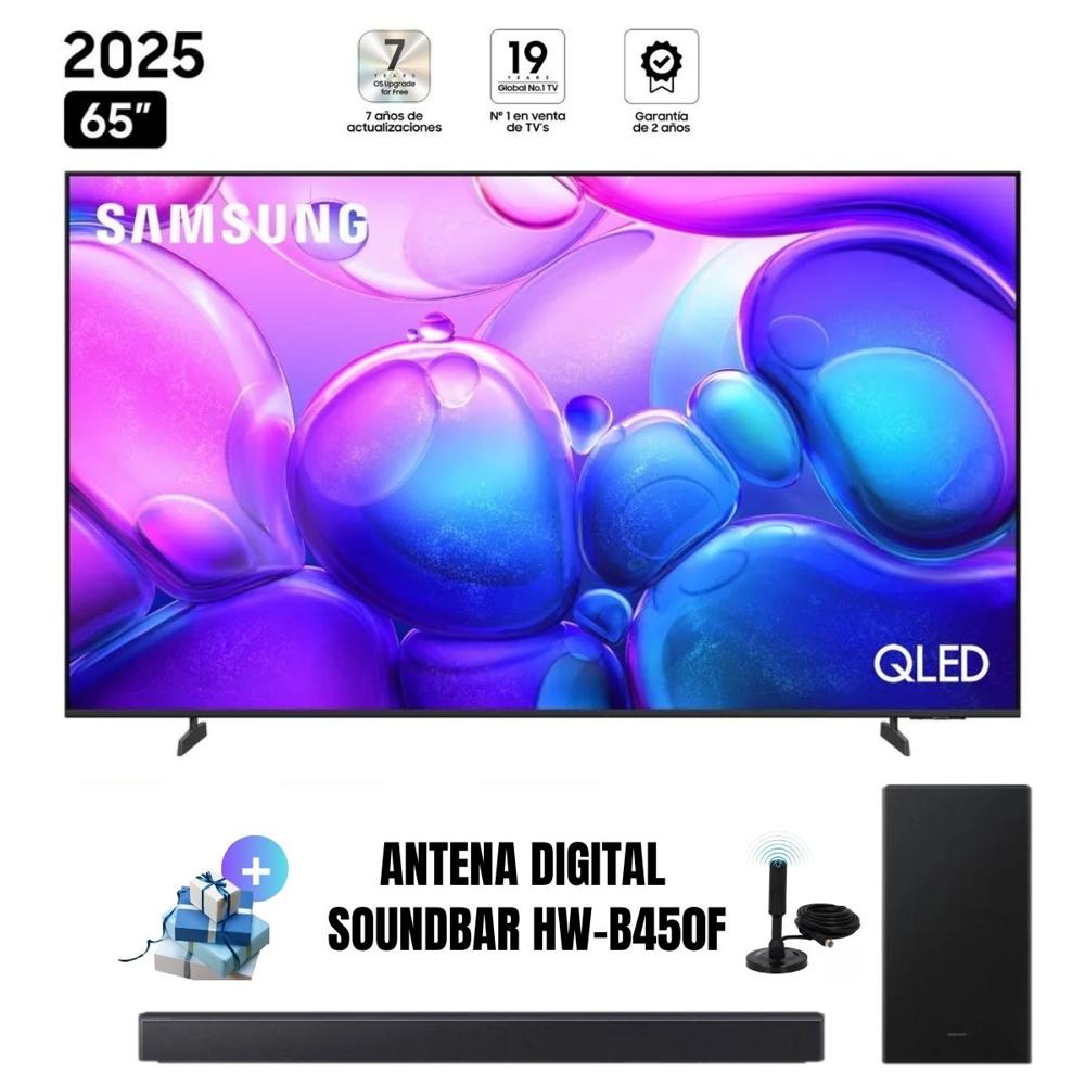 Televisor Smart TV Samsung 65'' QLED UHD 4K QN65Q6FAAGXPE 2025 - Ant - Soundbar HW-B450F