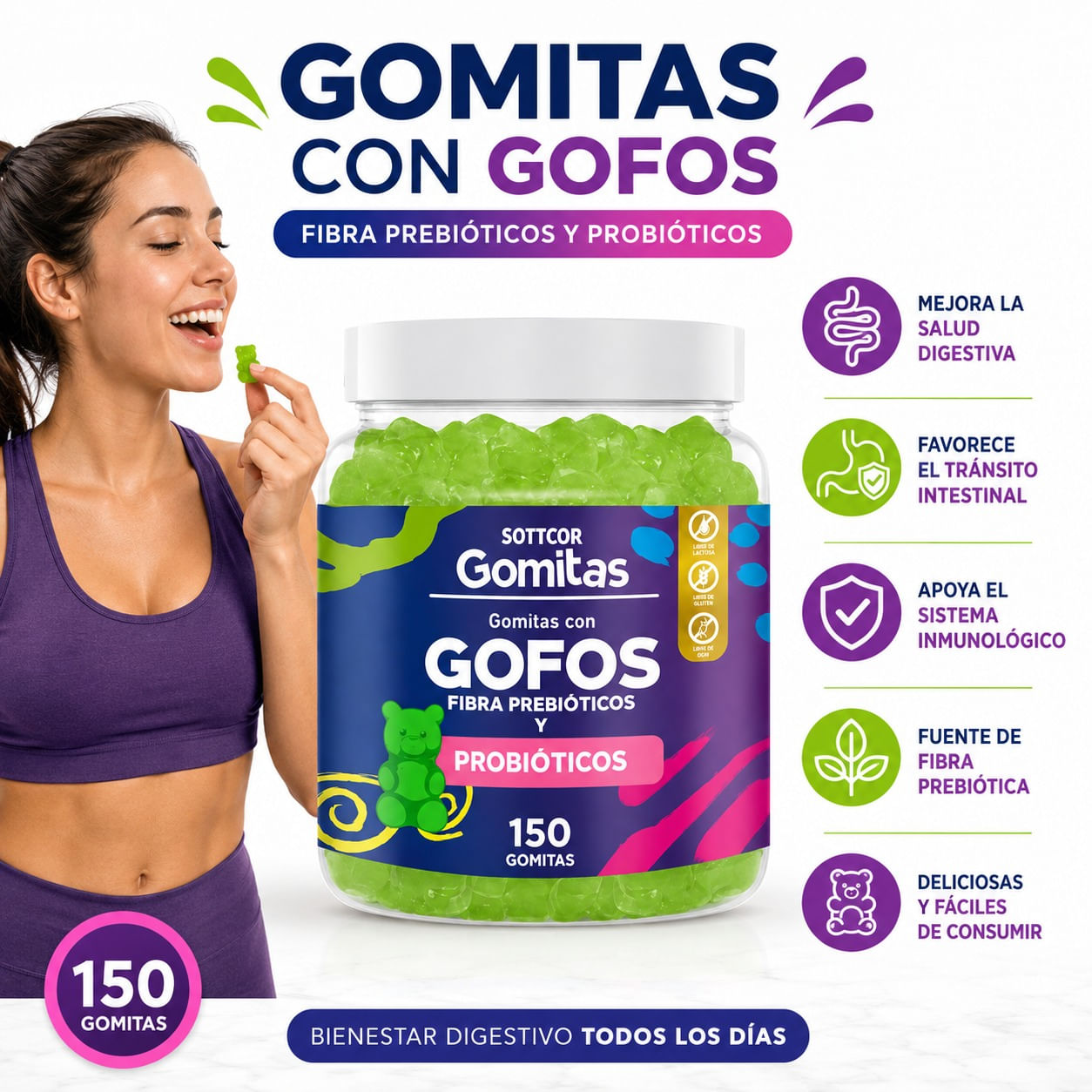 PACK 2 GOMITAS GOFOS NIÑO S300 GOMITAS SOTTCOR LABS