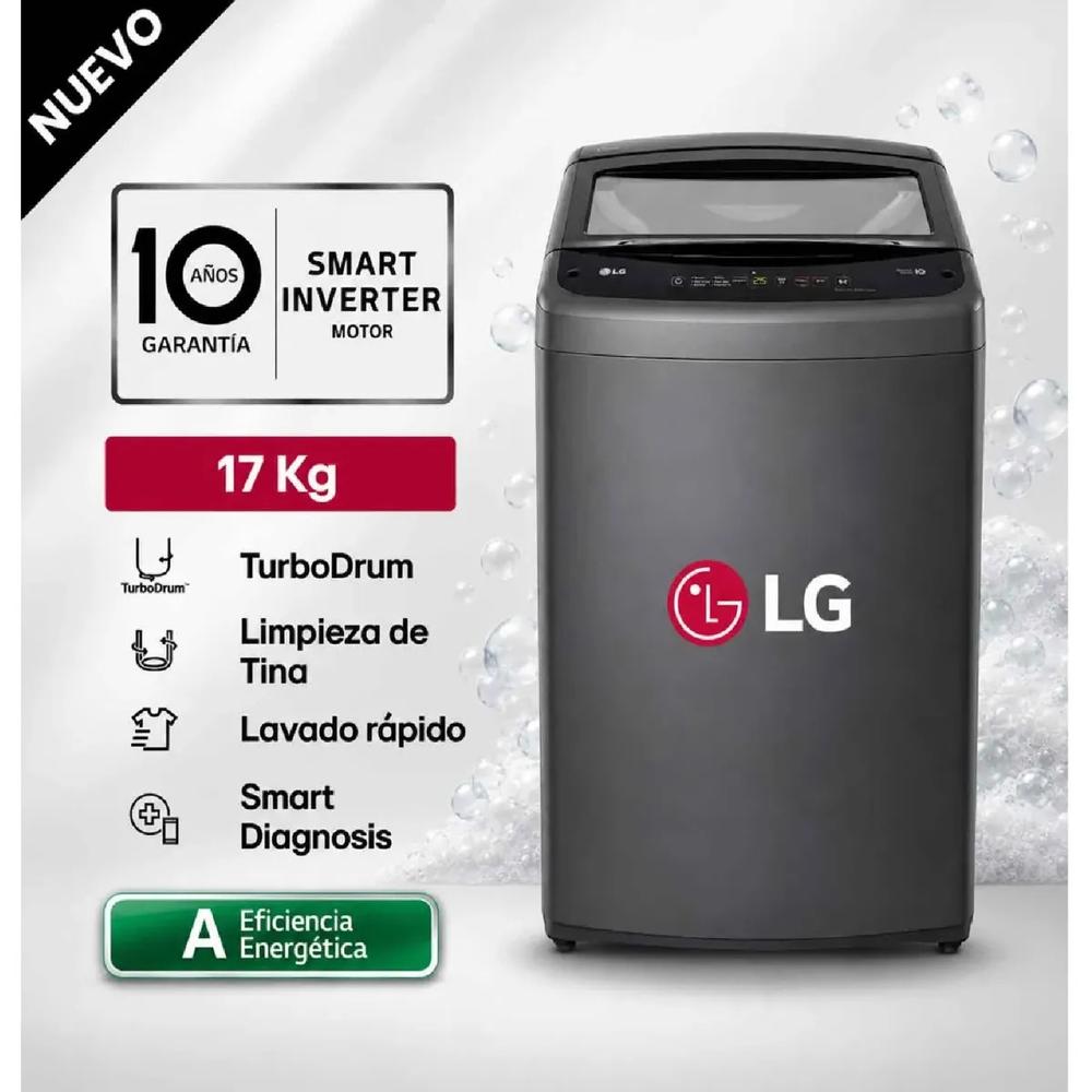 Lavadora LG WT17BVTB 17 Kg Carga Superior Negro Claro