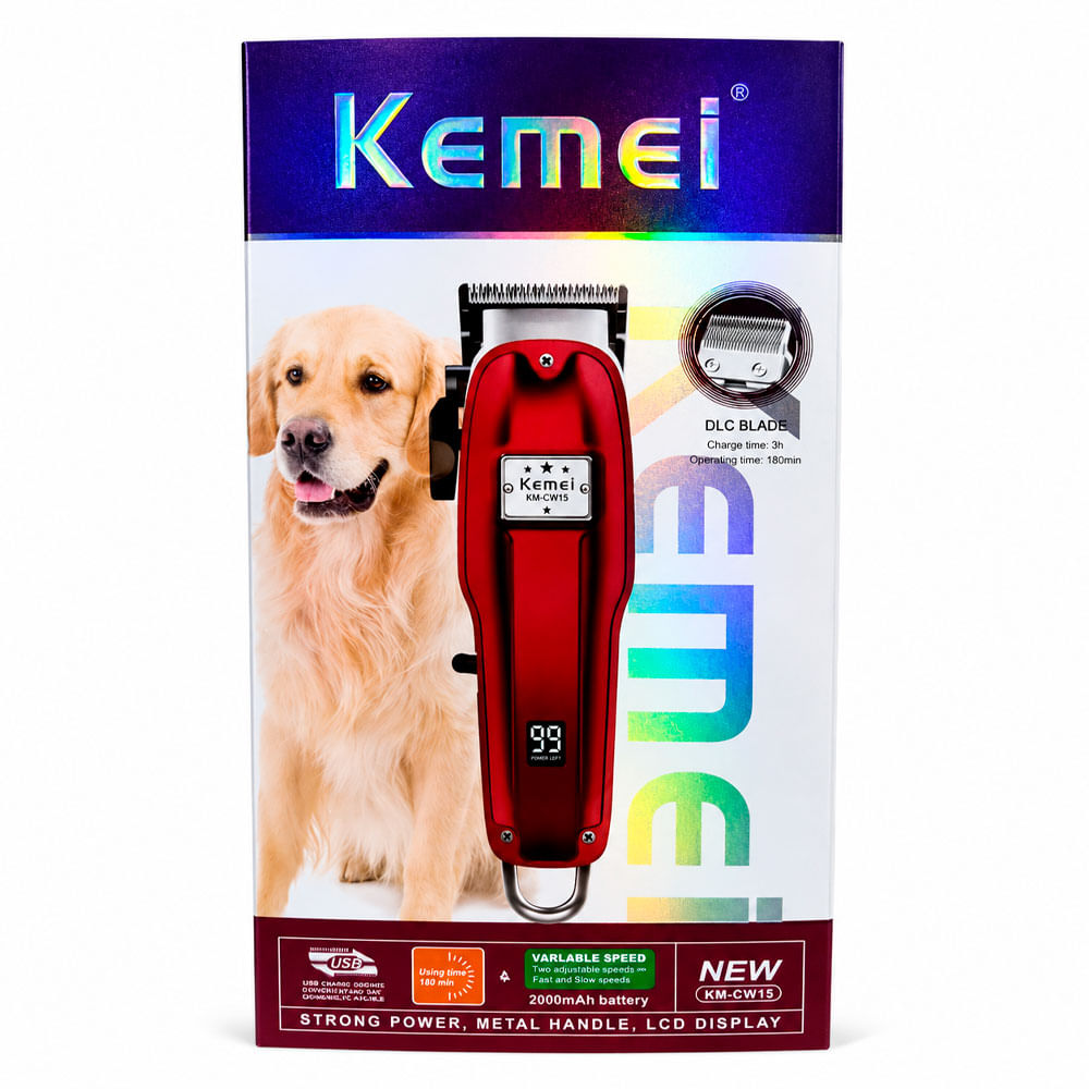 Kemei CW-15 Máquina Cortadora Para Mascotas Recargable USB