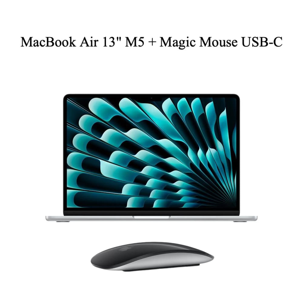 Apple Macbook Air 13"" M5 16GB/ 512GB Teclado Ingles Silver + Magic Mouse USB-C Black