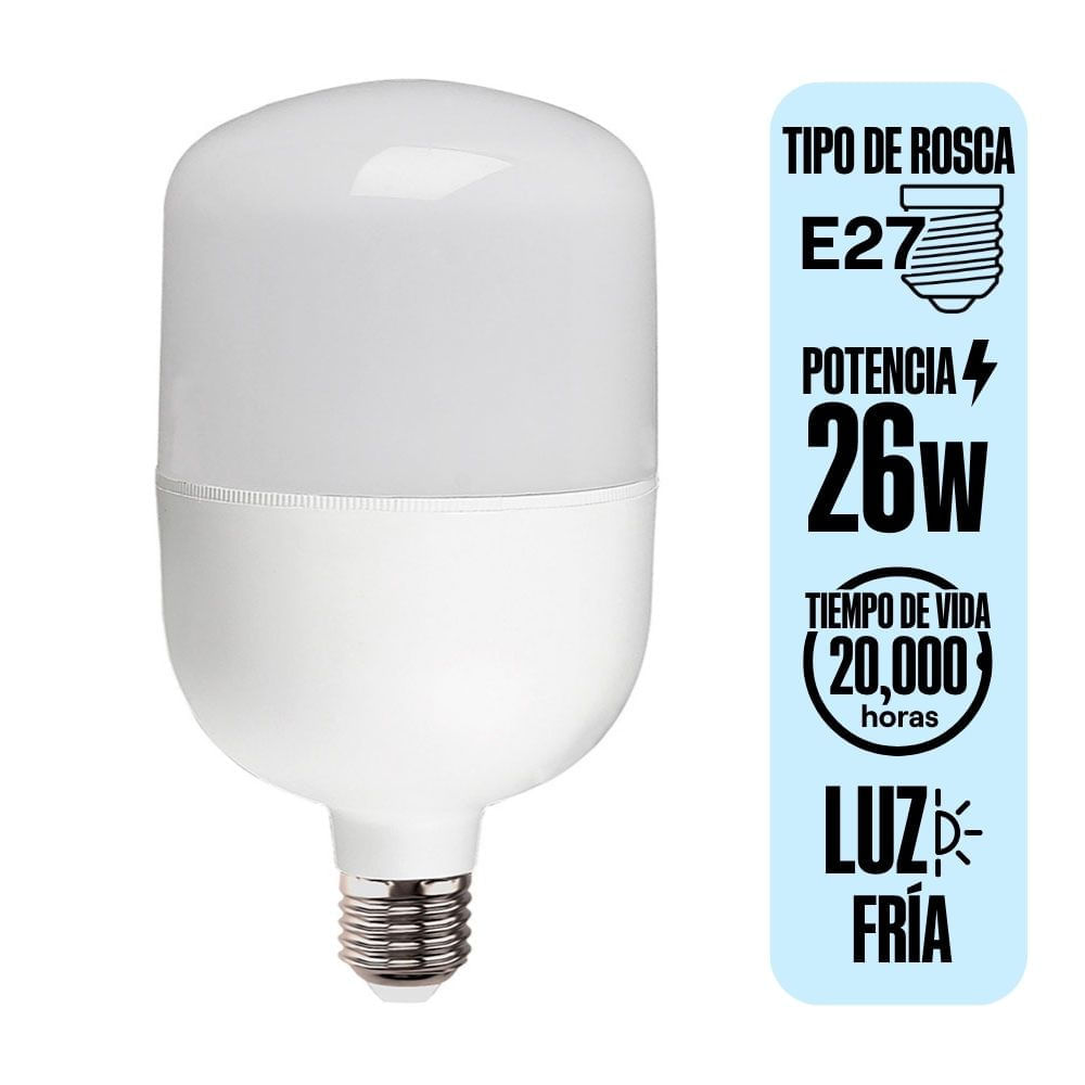 Foco LED High Power 26W E27 Luz Fría Lightech