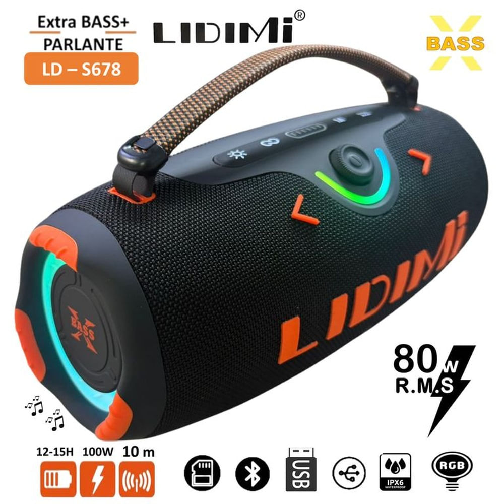 Parlante Bluetooth Portátil Lidimi LD-S678 X Bass 80W