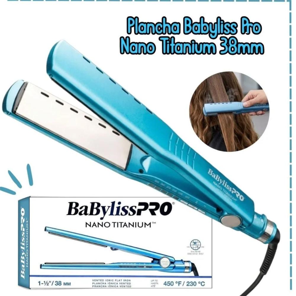 Plancha para Cabello Babyliss Pro Nano Titanium 38 mm Profesional