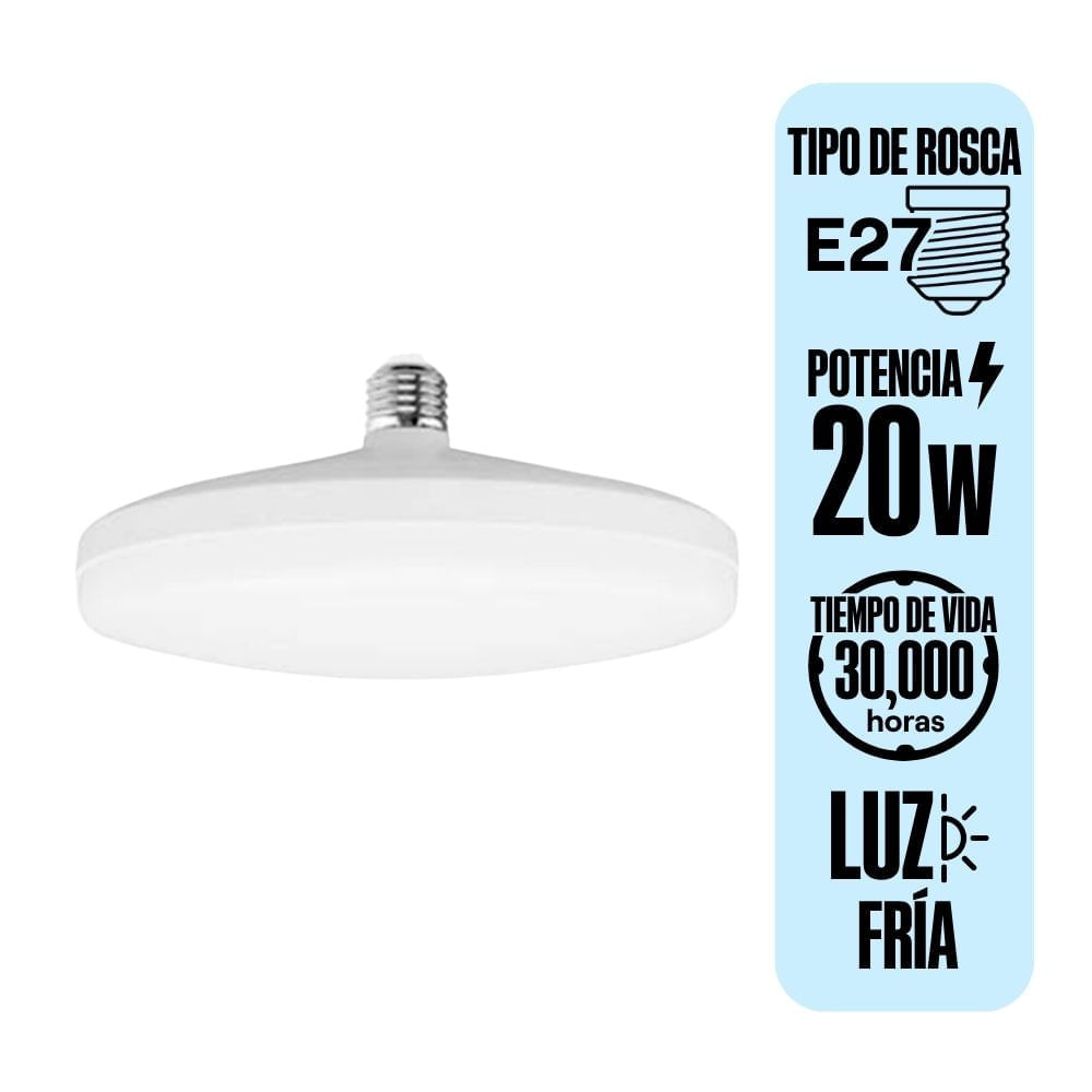 Foco Lampara LED UFO Lightech 20W E27 20cm 3CCT