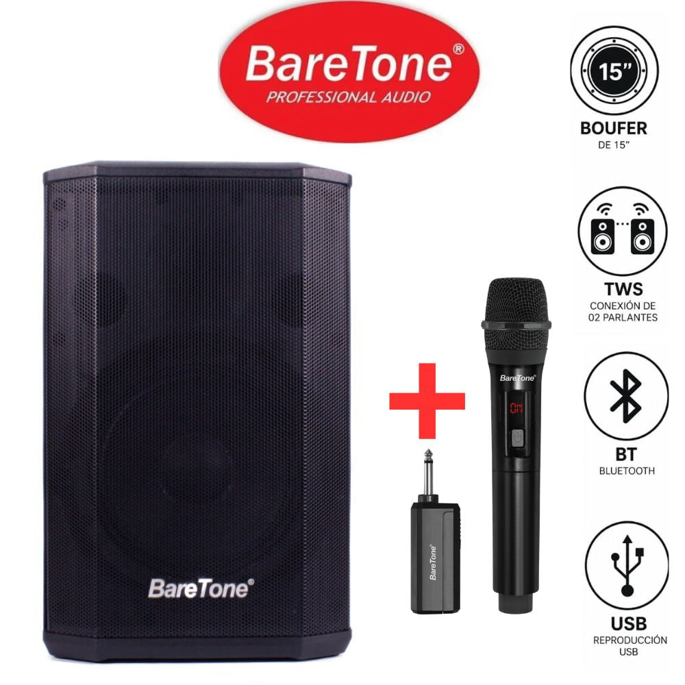 Promo Parlante profesional Baretone MAX-B8 con 02 Microfonos