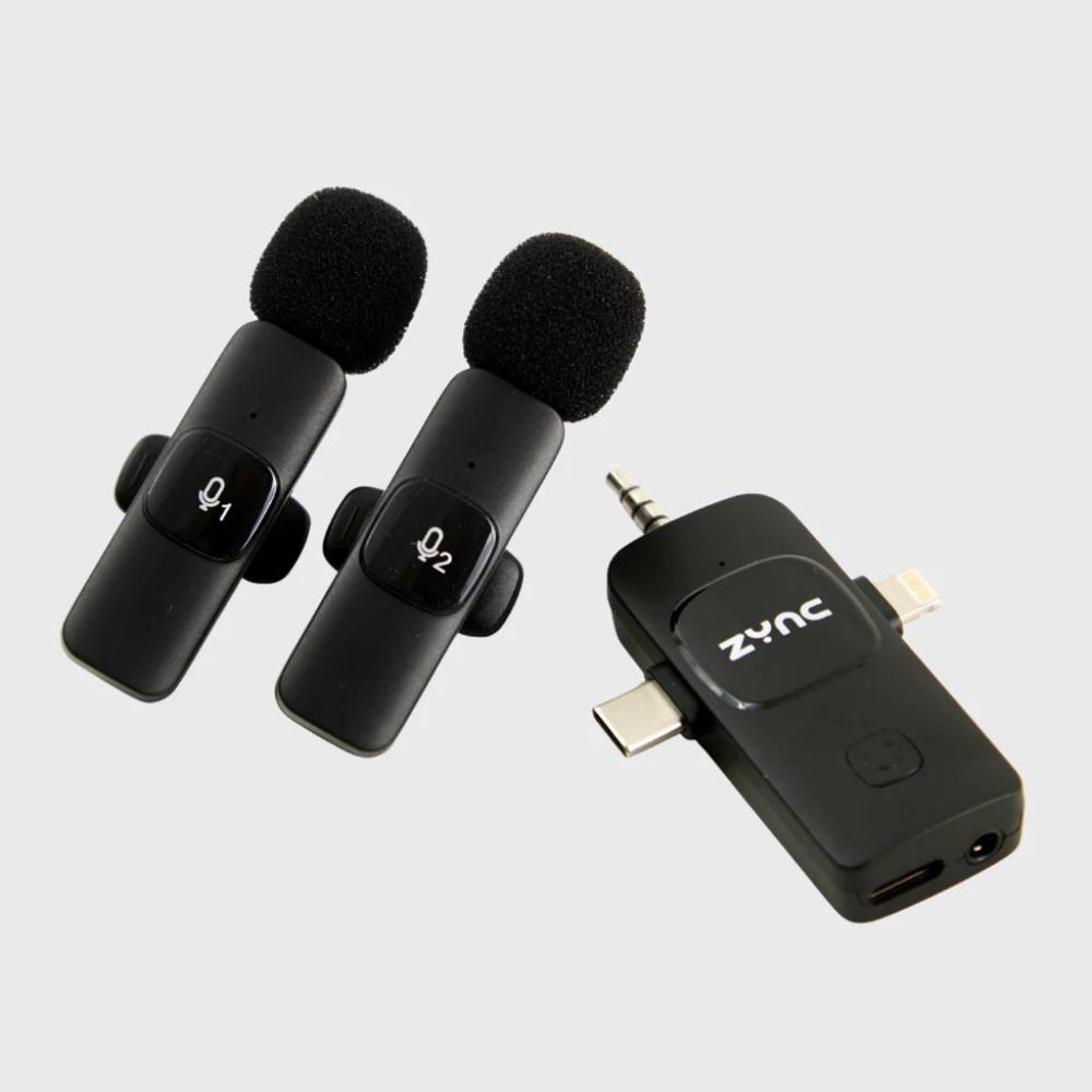 Micrófono de Solapa Inalámbrico Duo ZYNC Audio Profesional para TikTok Videos y Reels