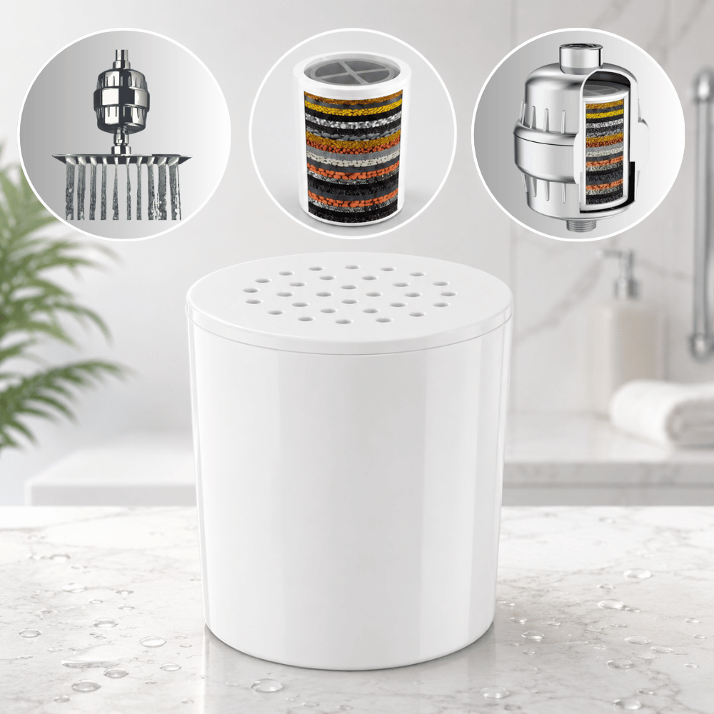 Cartucho Repuesto Filtro de Ducha Multicapa 20 Etapas ABS Blanco