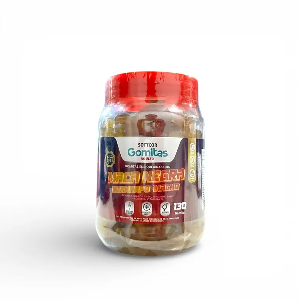 Sottcor Gomitas de Maca Negra con Huanarpo Macho 130 Gomitas Suplemento Alimenticio