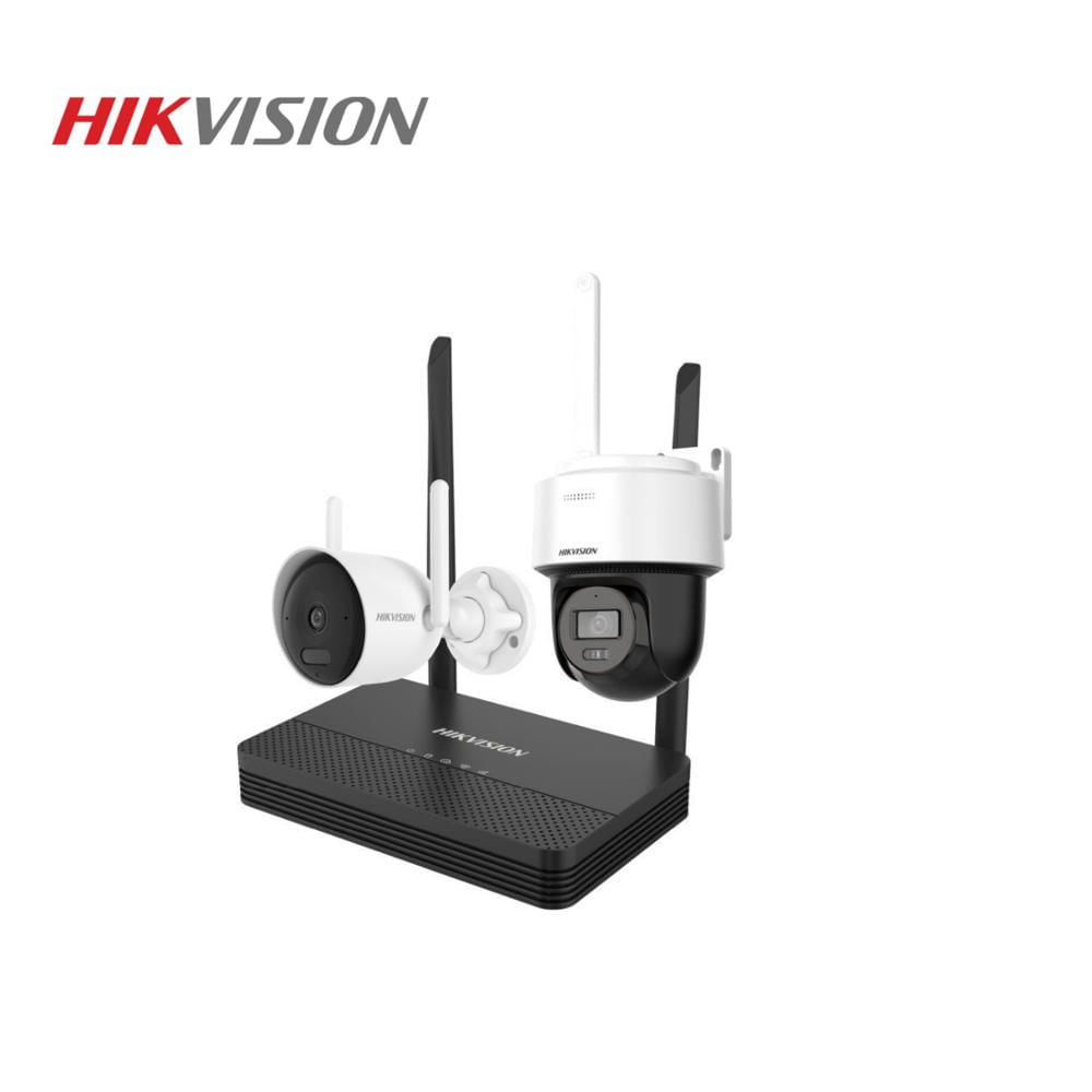 Kit de Videovigilancia Hikvision EasyLink Wi-Fi 6 NVS con Cámara Domo PT y Cámara Bullet Exterior