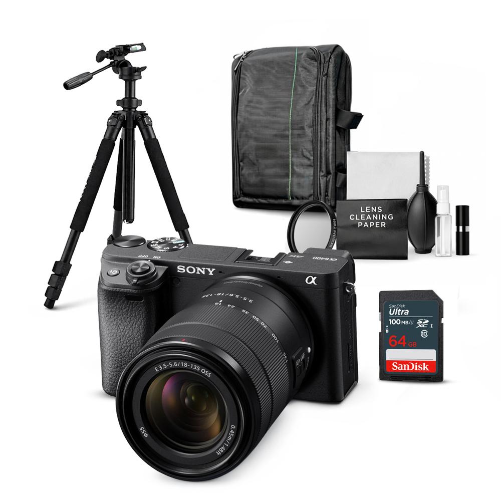 Cámara Sony Alpha a6400 Mirrorless y Lente 18-135mm y Kit Ultimate de Accesorios