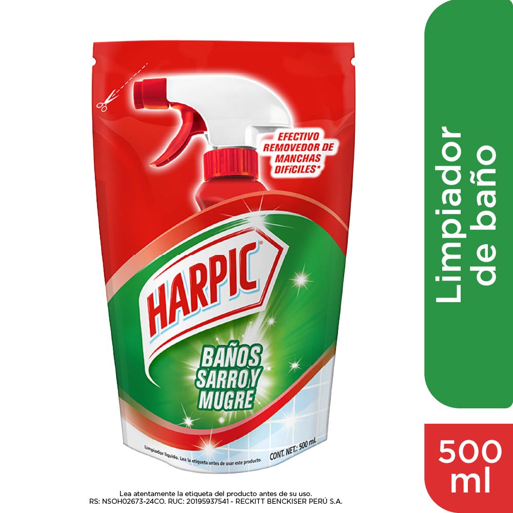 Desinfectante HARPIC Baños Sarro y Mugre Doypack 500ml