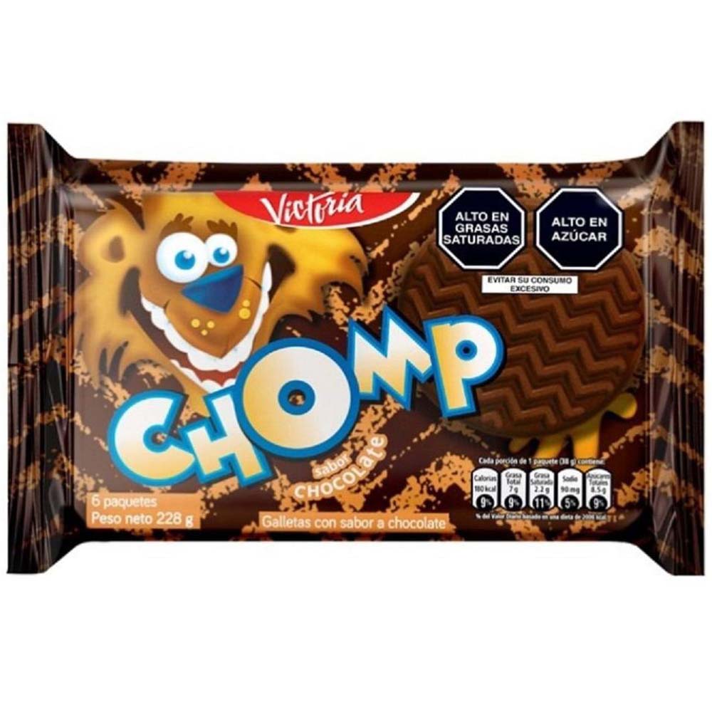 Galleta CHOMP Sabor Chocolate Empaque 38g Paquete 6un