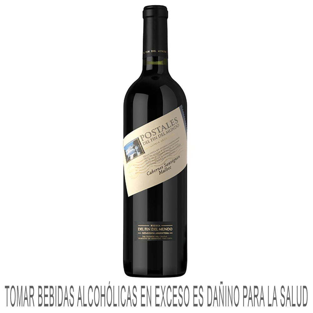 Vino Tinto POSTALES DEL FIN DEL MUNDO Cabernet Sauvignon Malbec Botella 750ml