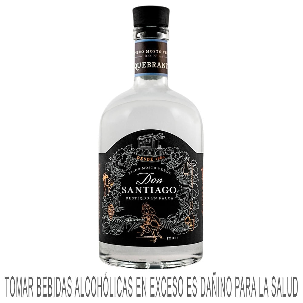 Pisco SANTIAGO QUEIROLO Mosto Verde Quebranta Botella 500ml