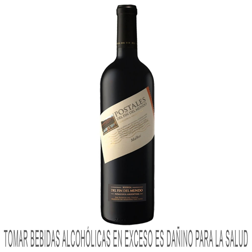 Vino Tinto POSTALES DEL FIN DEL MUNDO Malbec Botella 750ml