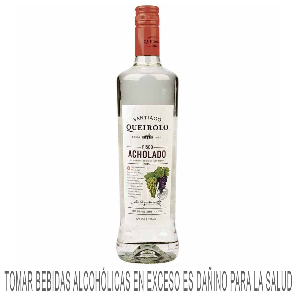 Pisco SANTIAGO QUEIROLO Acholado Botella 750ml