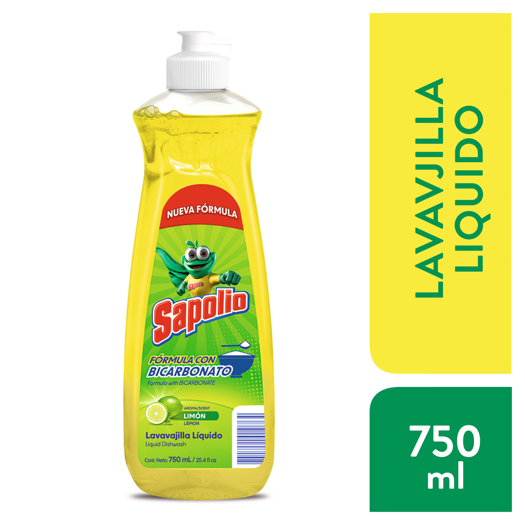 Lavavajilla líquido SAPOLIO Limón Botella 750Ml