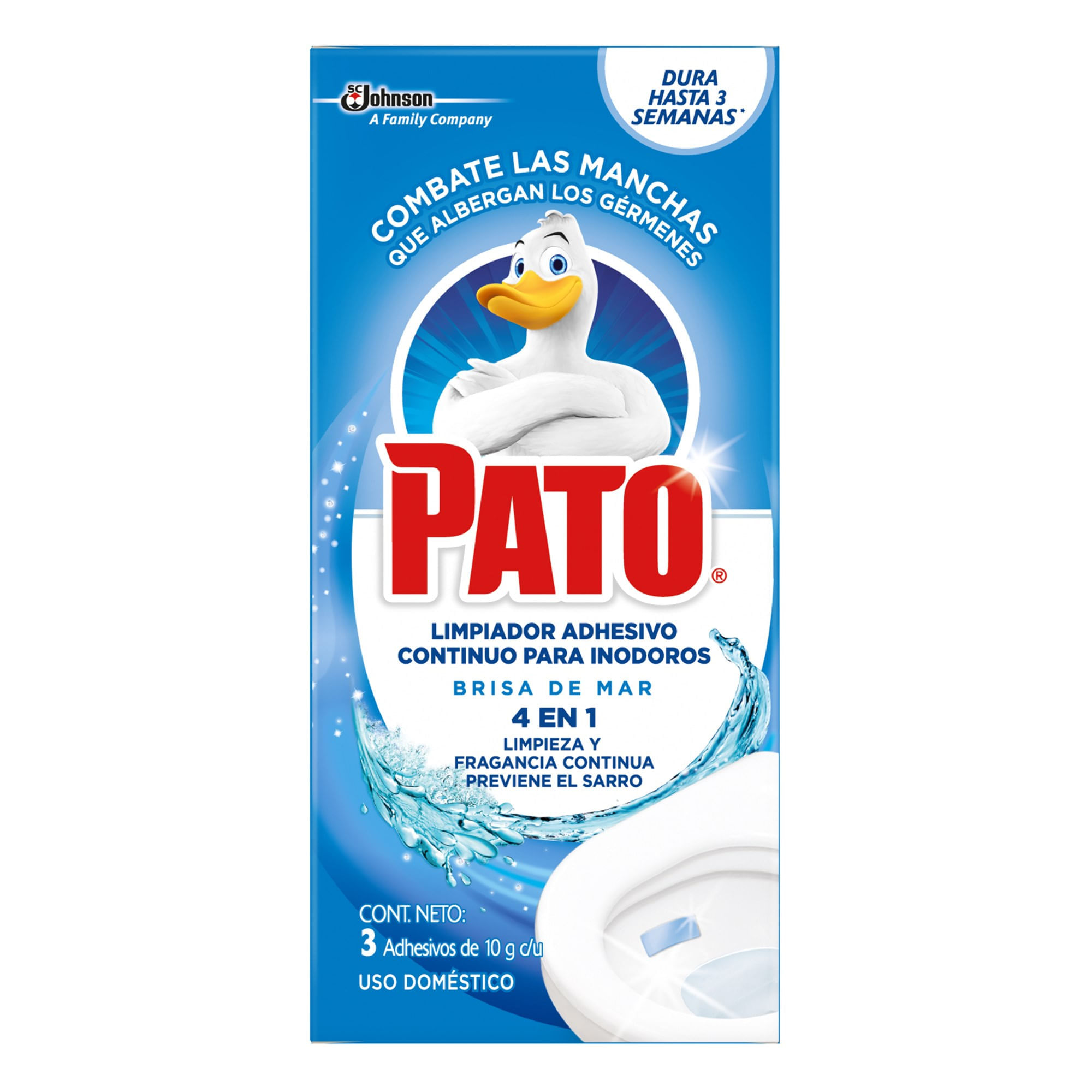 Desinfectante de Baño PATO Adhesivo Tanque Brisa del Mar Caja 3un