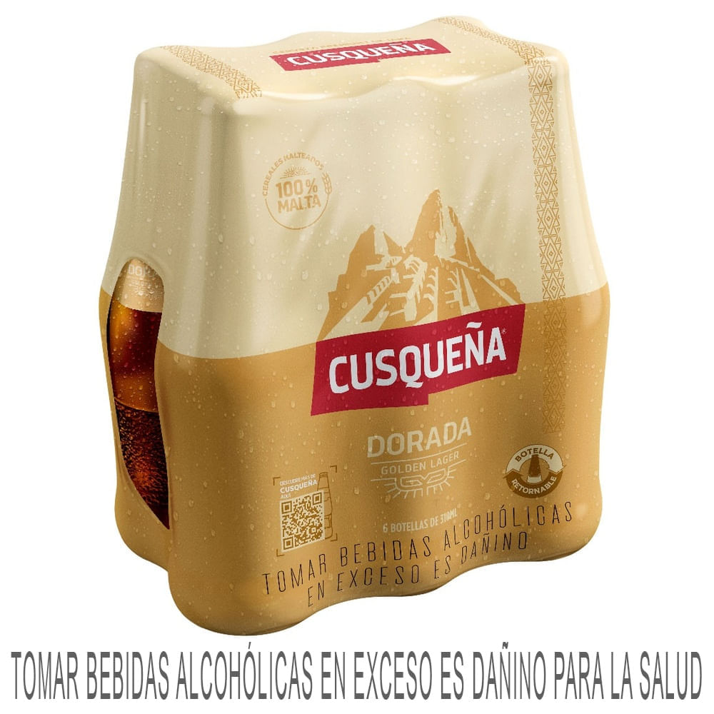 Cerveza CUSQUEÑA Dorada Botella 310ml Paquete 6un