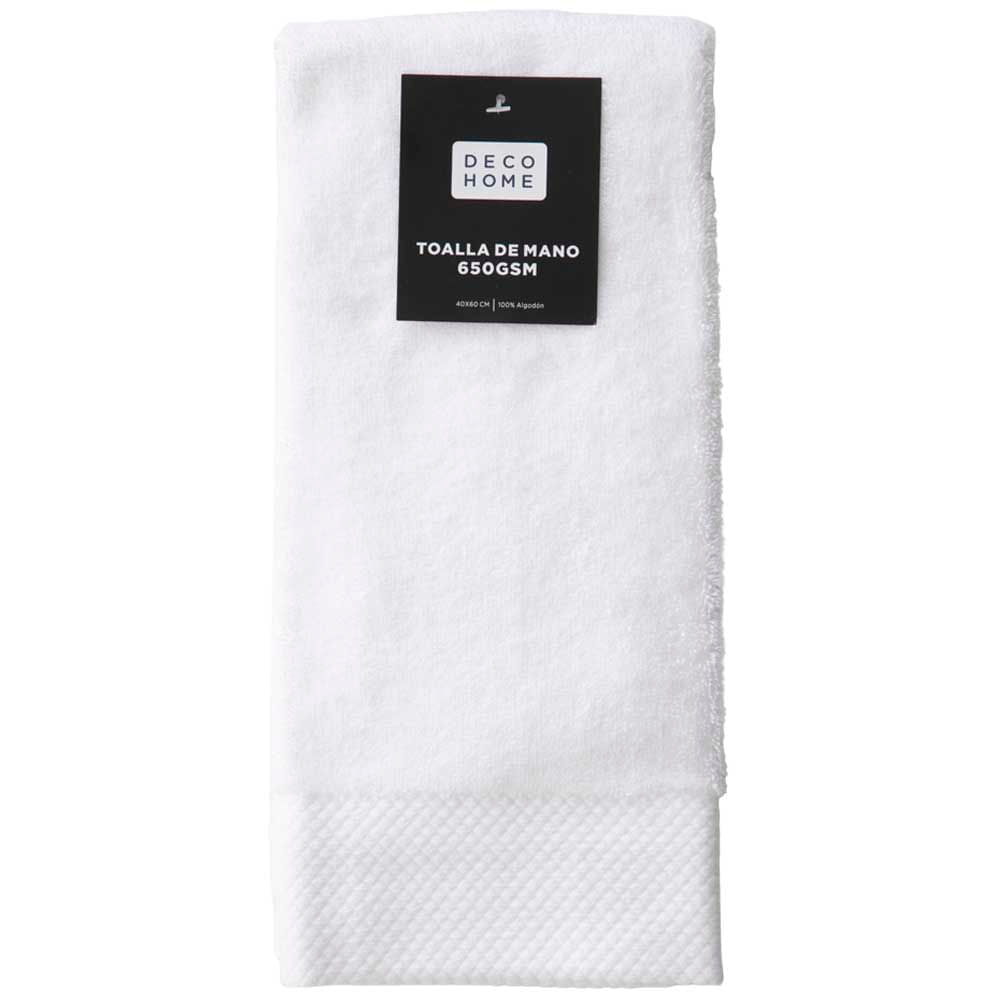 Toalla de Mano DECO HOME 40x60cm Premium Blanco