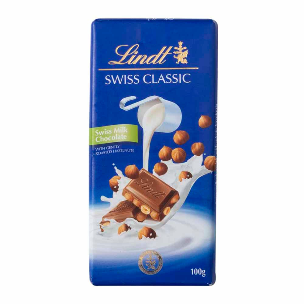 Chocolate LINDT Leche con Avellanas Caja 100g
