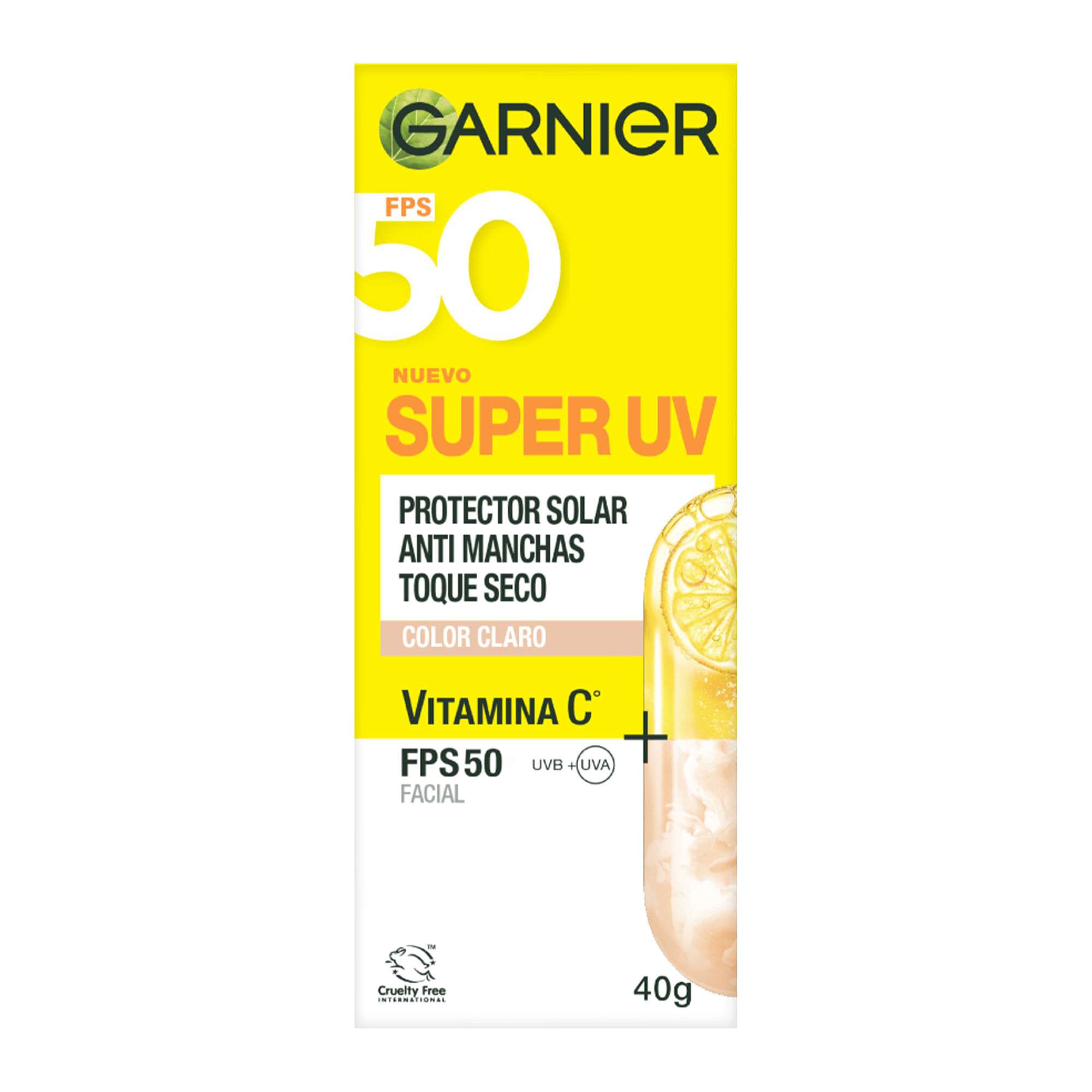Bloqueador Facial GARNIER Súper UV Color Claro F50