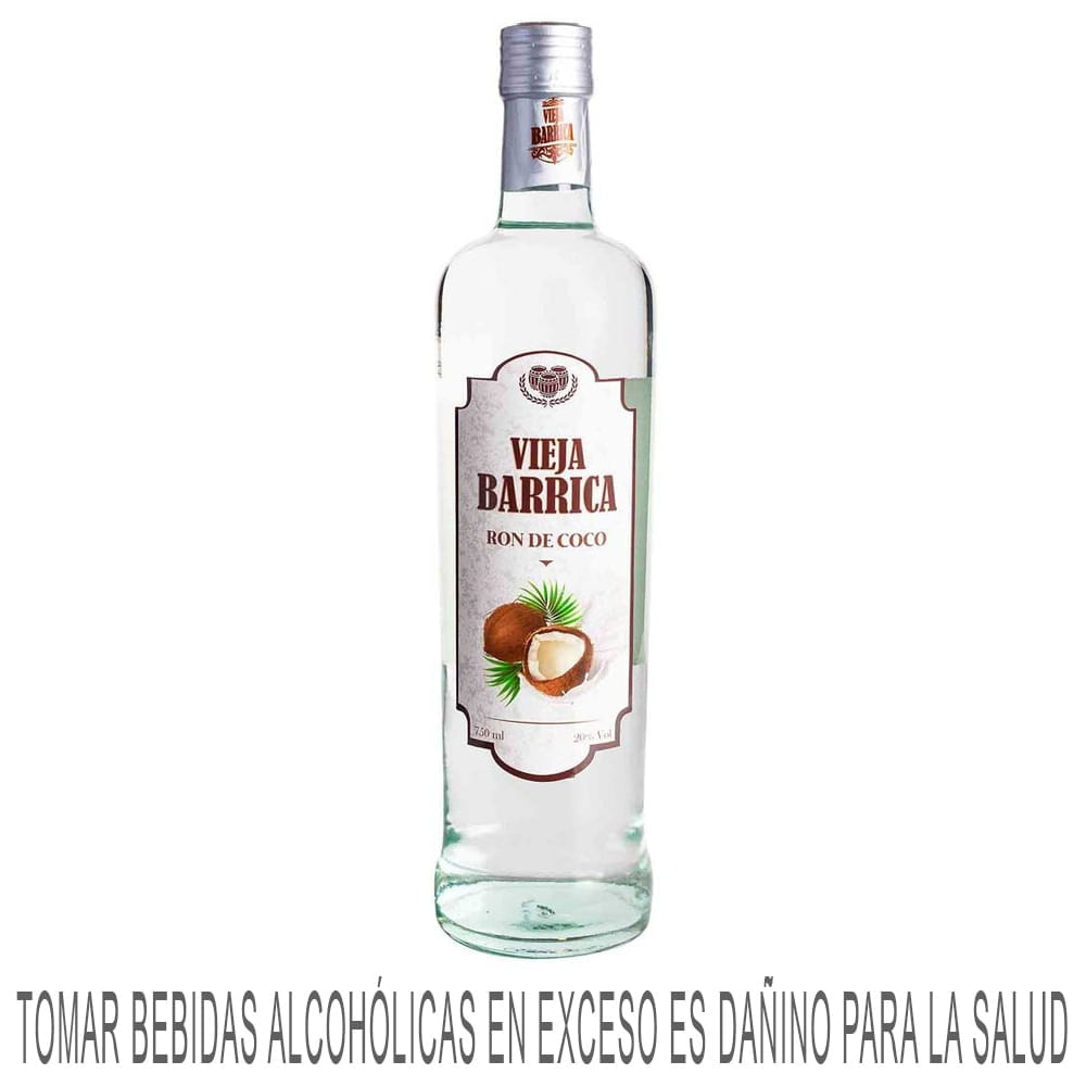 Ron VIEJA BARRICA Sabor a Coco Botella 750ml