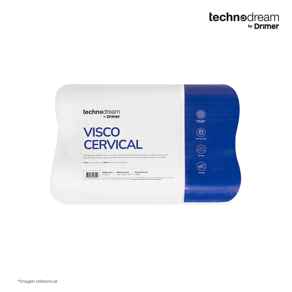 Almohada TECHNODREAM Viscoelástica Cervical 50x30cm