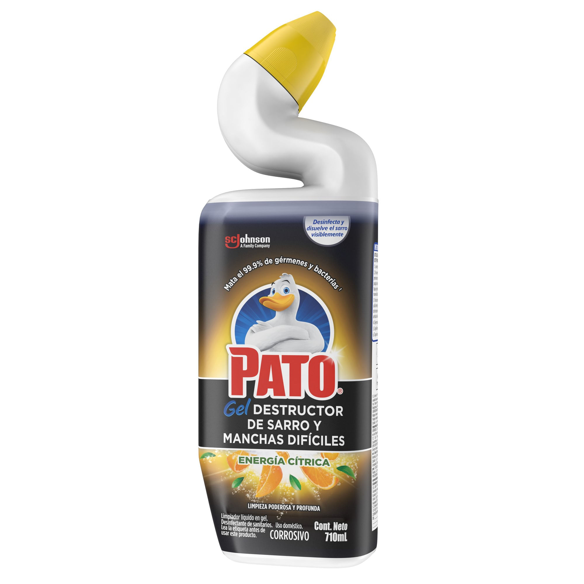 Gel Destructor de Sarro y Manchas Difíciles PATO Energía Cítrica Frasco 710ml