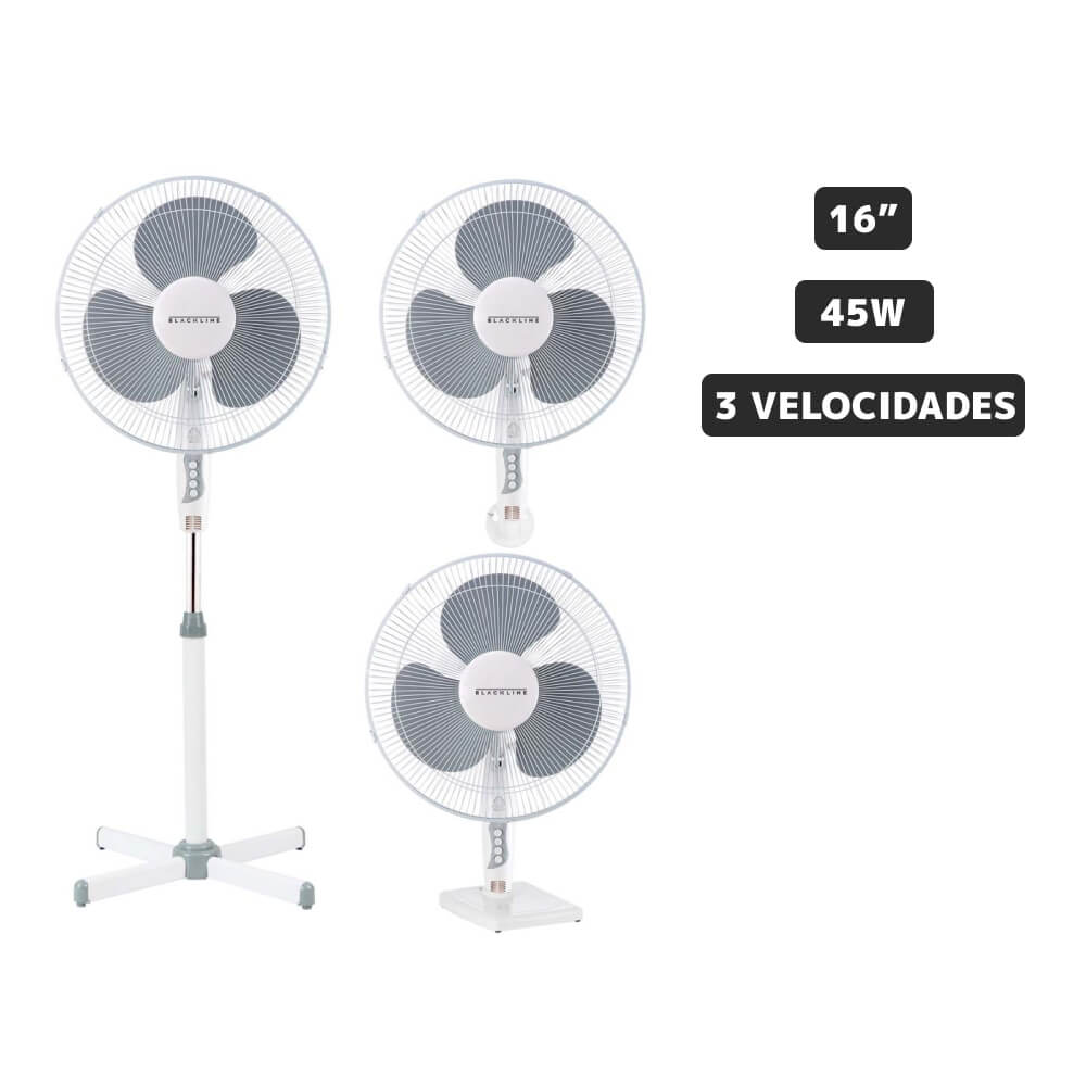 Ventilador Pedestal BLACKLINE 16"" ST1613 3en1 3 Aspas