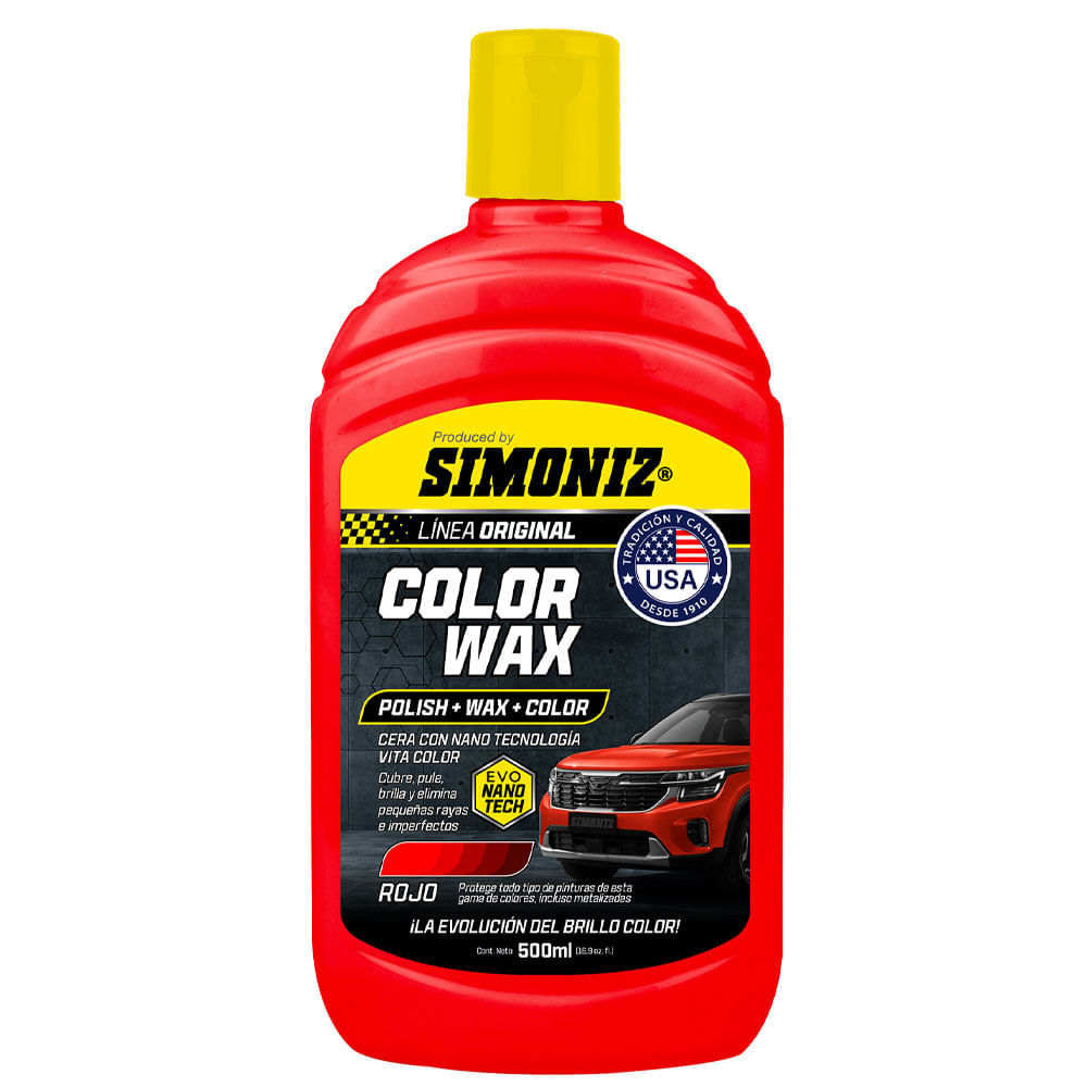 Cera para limpieza de Autos SIMONIZ color Wax Rojo 500Ml