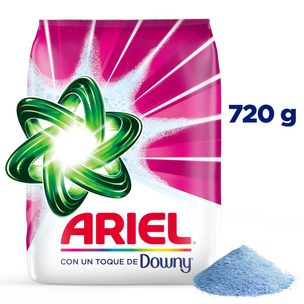 Detergente en Polvo ARIEL Toque de Downy Bolsa 720g