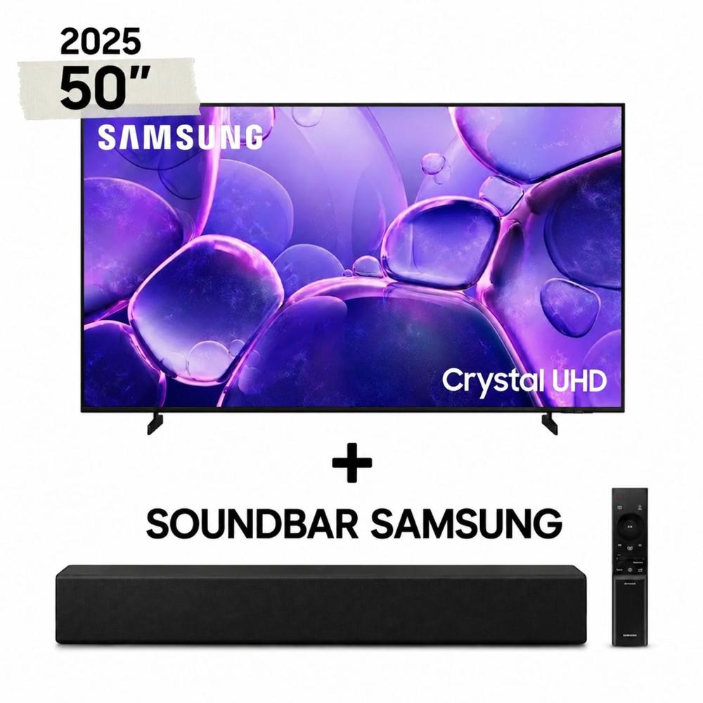 COMBO SAMSUNG SMART TV CRYSTAL UHD 50 4K UN50U8000FG MAS SOUNDBAR SAMSUNG