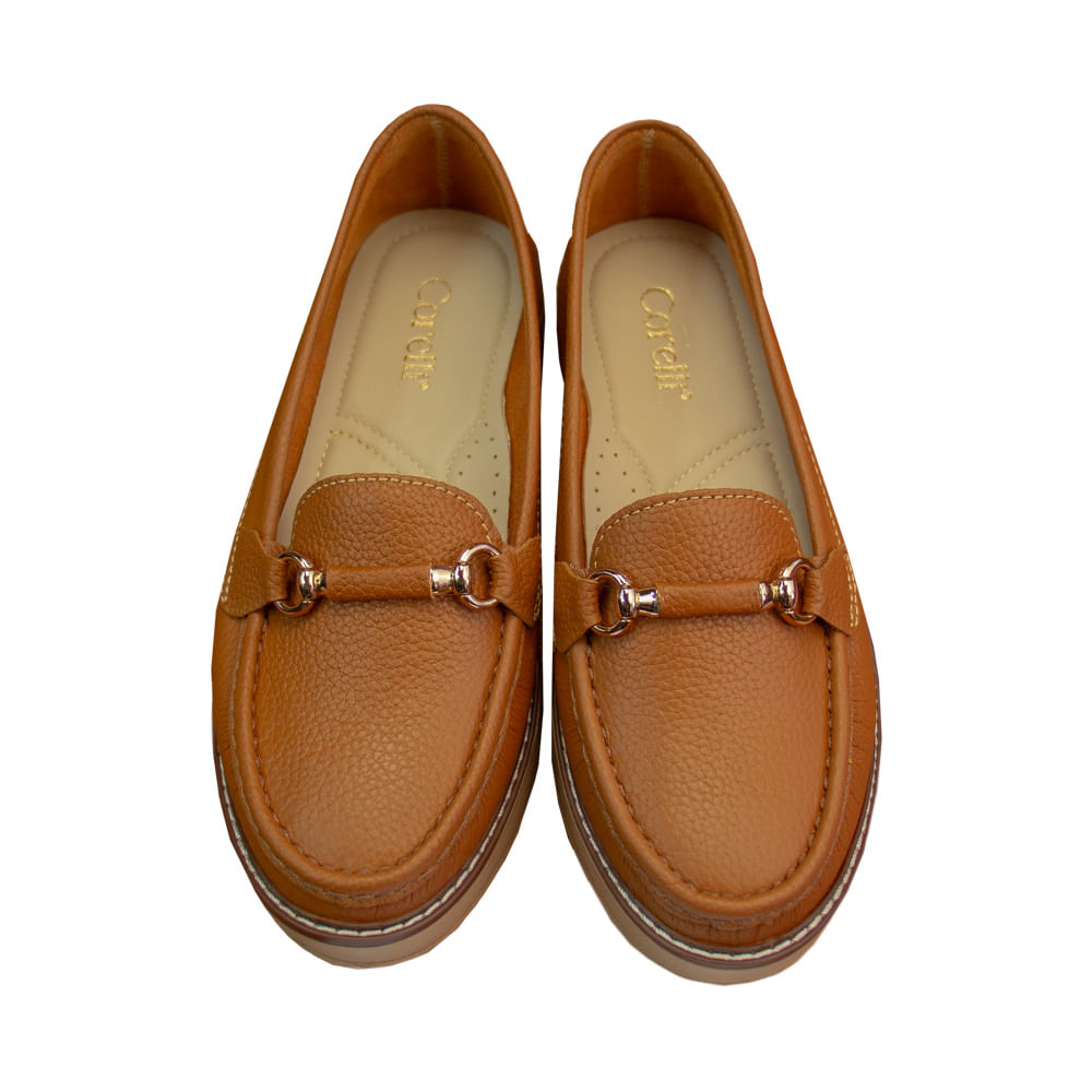 Mocasin Plataforma Mujer Corelli Daniela Cuero Natural Talla 38
