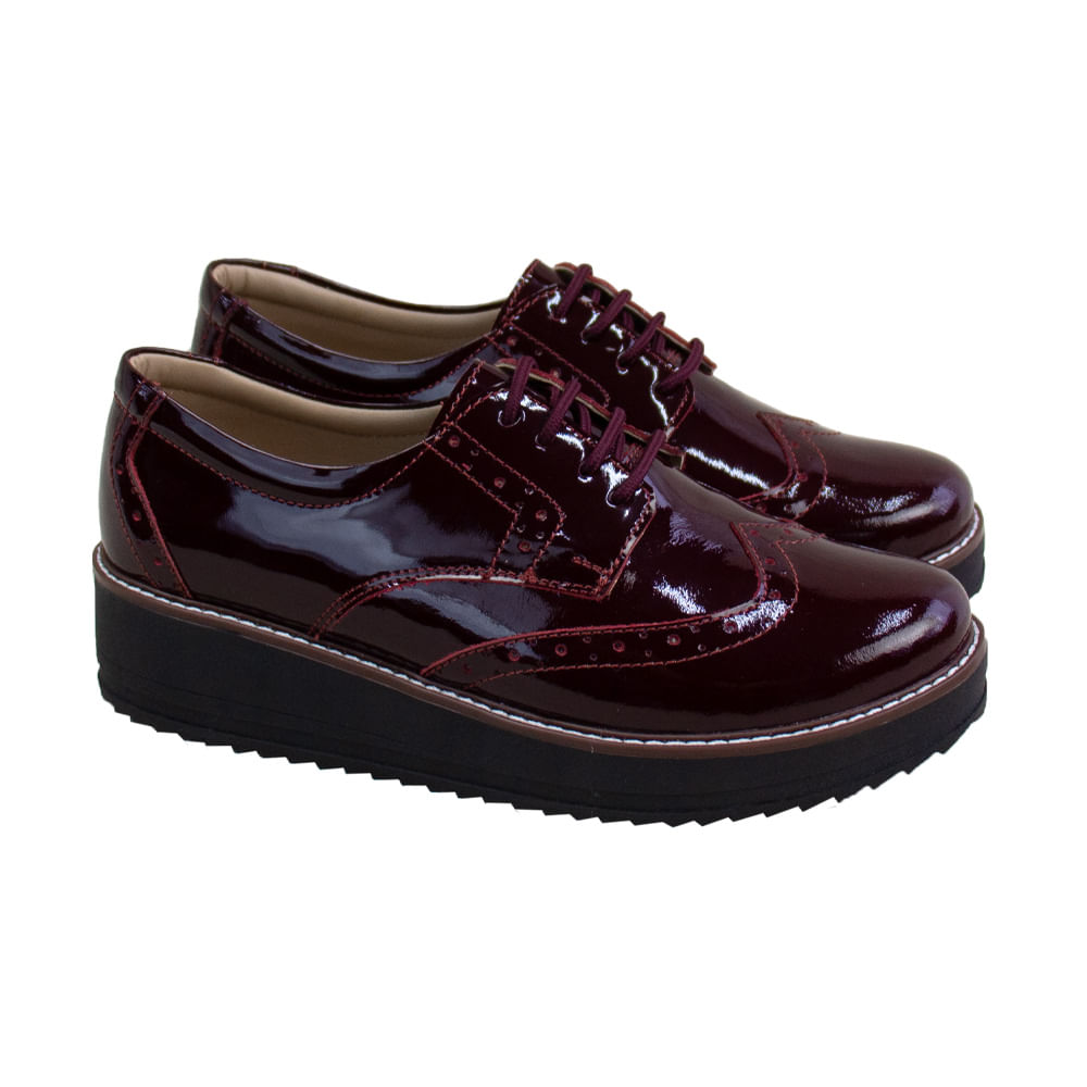 Oxford Plataforma Mujer Corelli Mia Charol Vino Talla 37