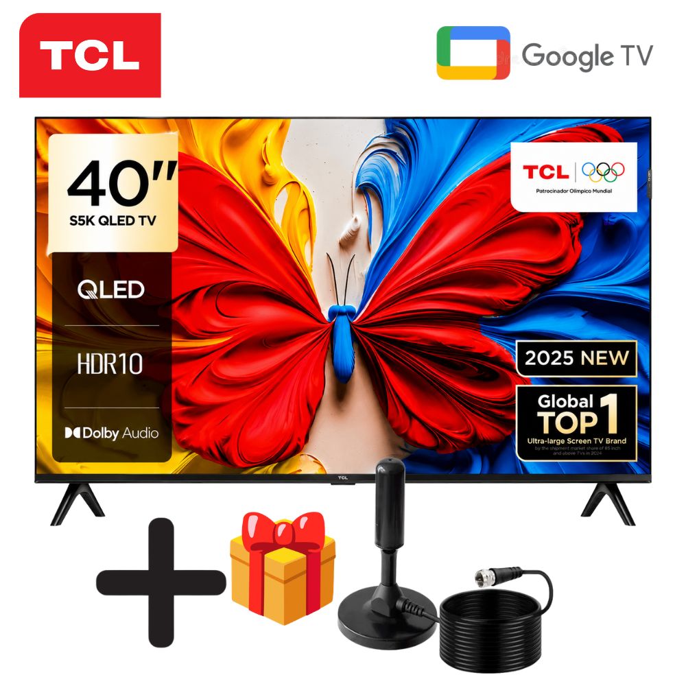 TELEVISOR TCL QLED 40 FHD SMART GOOGLE TV 40S5K MAS ANTENA DIGITAL