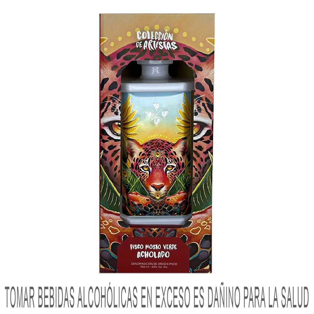 Pisco Mosto Verde Acholado CUATRO GALLOS Colección de Artistas Botella 750ml
