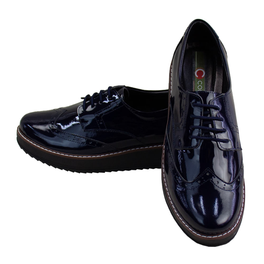 Oxford Plataforma Mujer Corelli Mia Charol Azul Talla 37