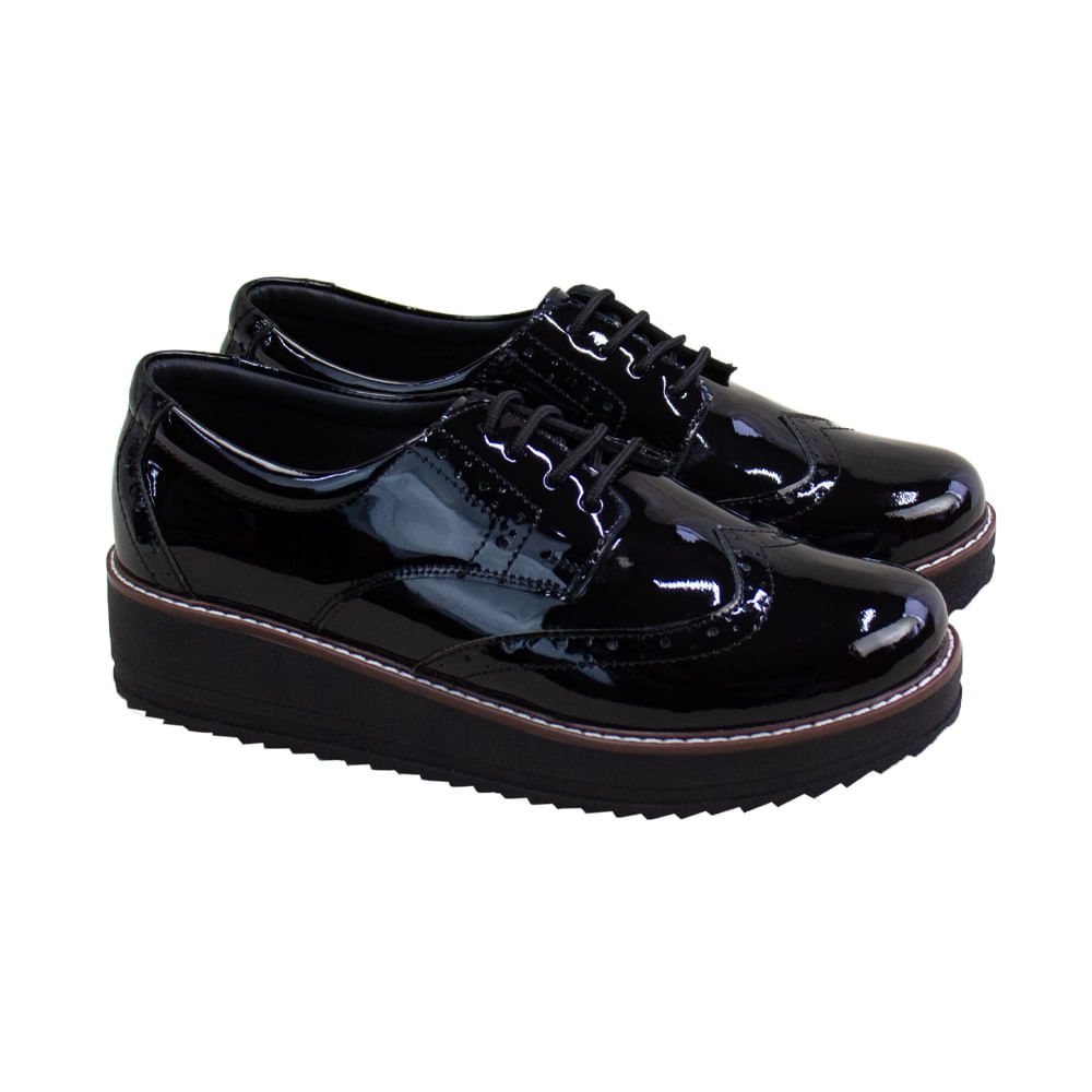 Oxford Plataforma Mujer Corelli Mia Charol Negro Talla 36