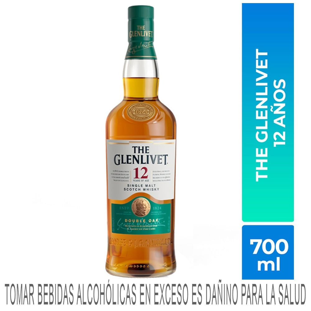 Whisky THE GLENLIVET 12 Años Botella 700ml