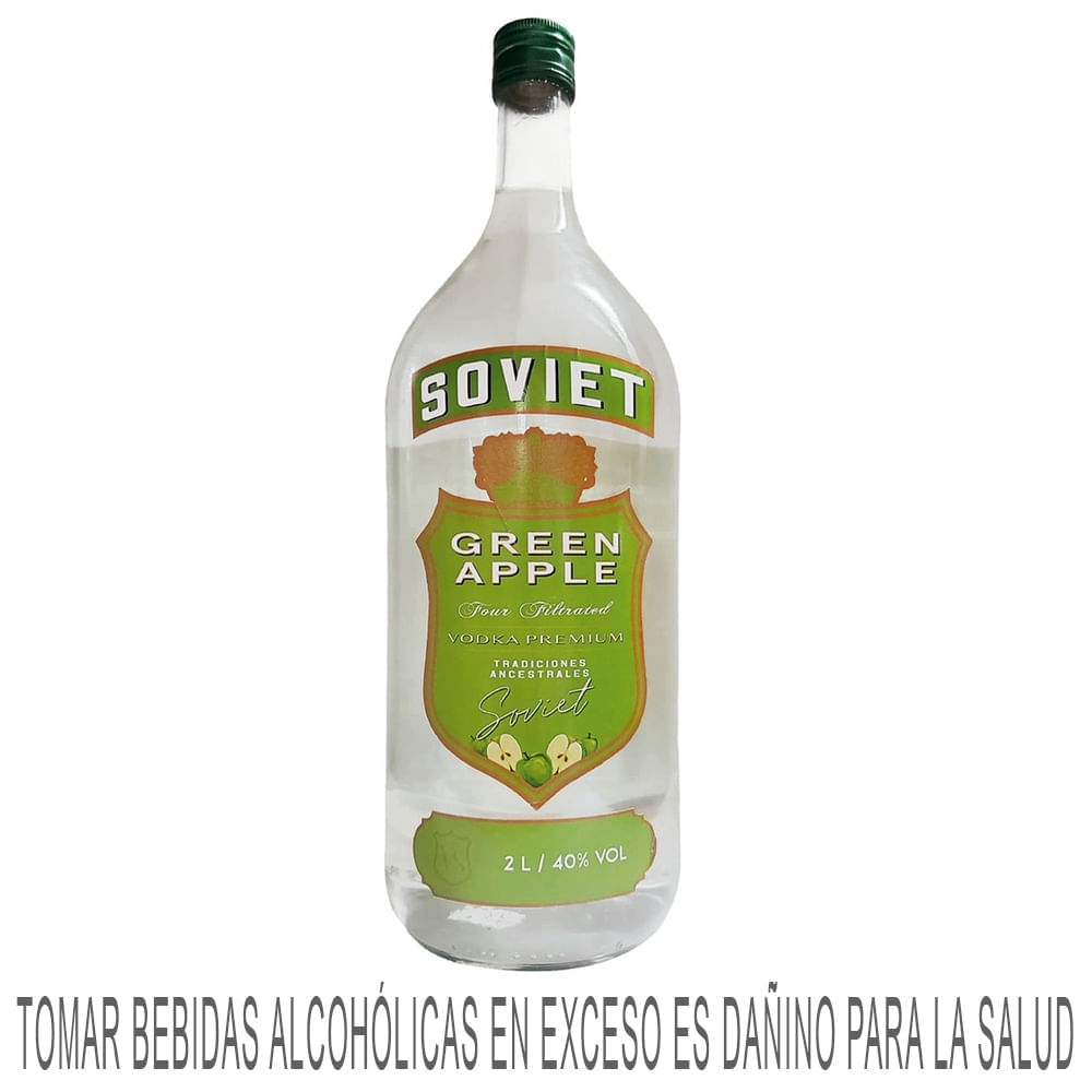 Vodka SOVIET Green Apple Botella 2L