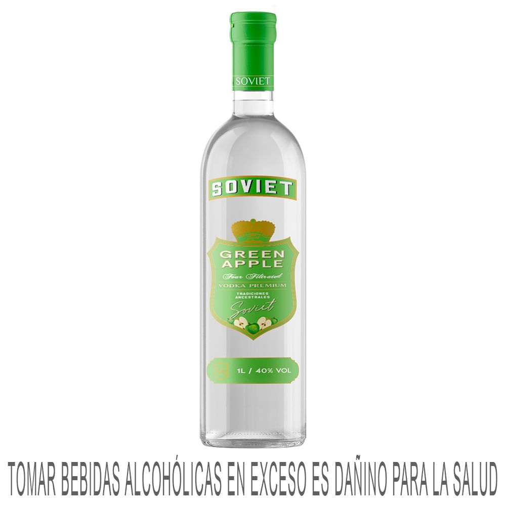 Vodka SOVIET Green Apple Botella 1L