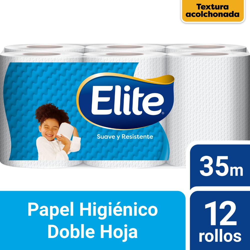 Papel Higiénico ELITE Celeste 35 Metros Paquete 12un