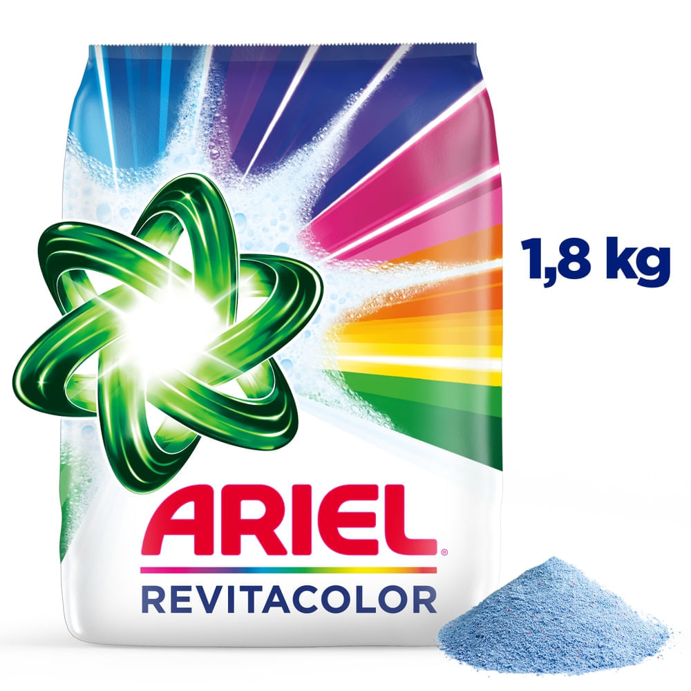 Detergente en Polvo ARIEL Revitacolor para Ropa de Color Bolsa 1.8Kg