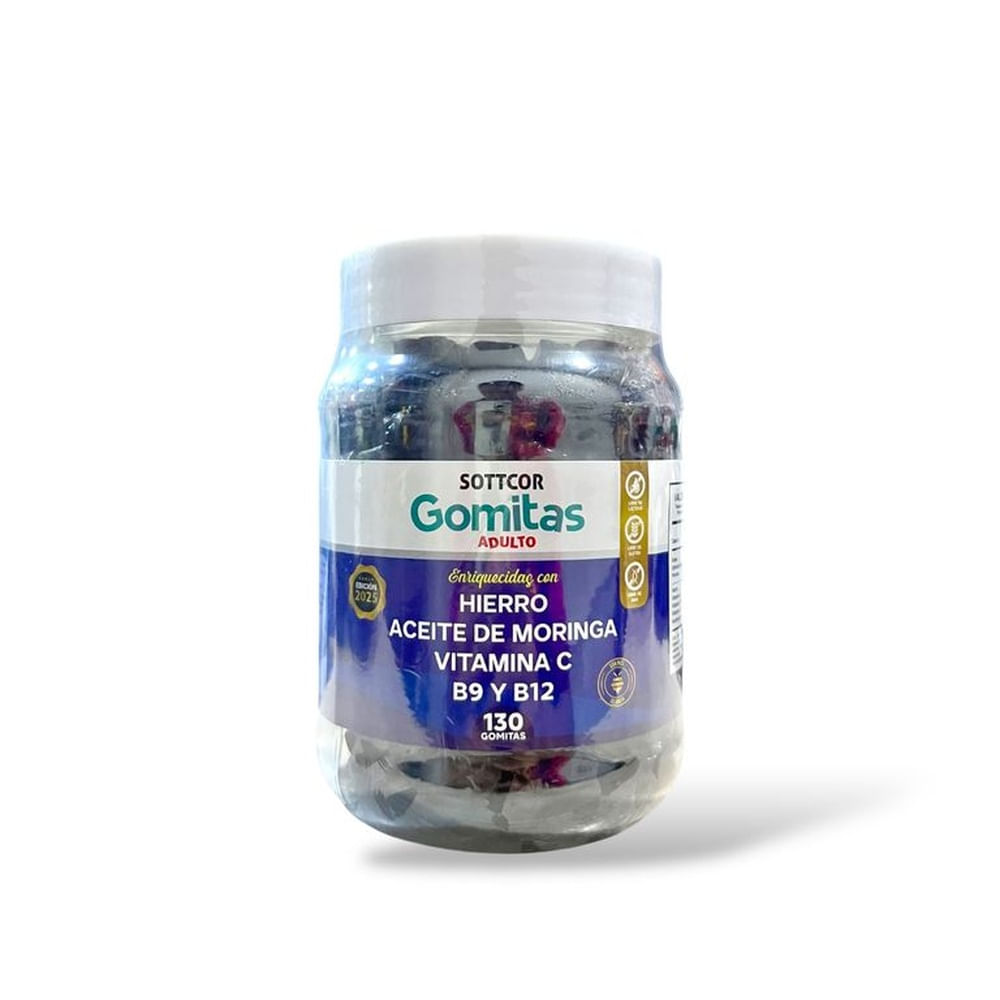 Sottcor Gomitas de Hierro para Adultos 130 Gomitas Suplemento Alimenticio
