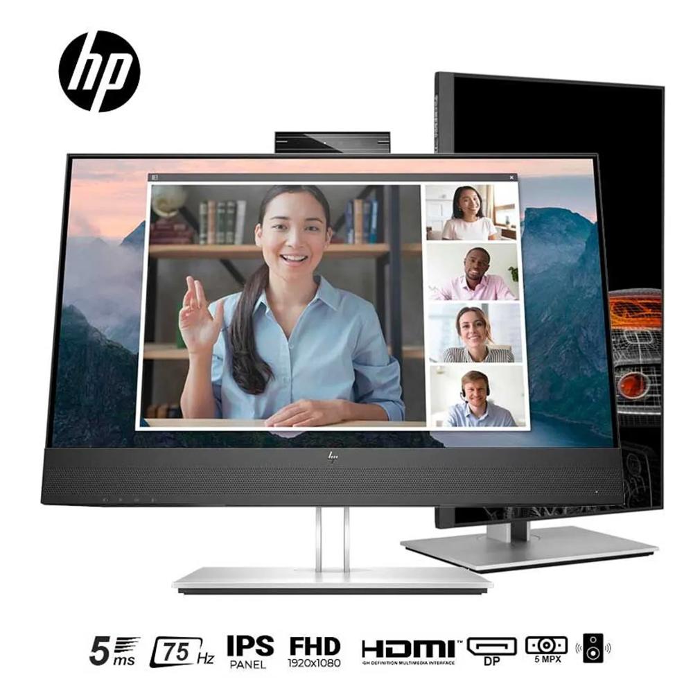 Monitor HP E24mv G4, 24"" FHD IPS, 60Hz, 5ms, Pivote, Cámara Web, Parlante