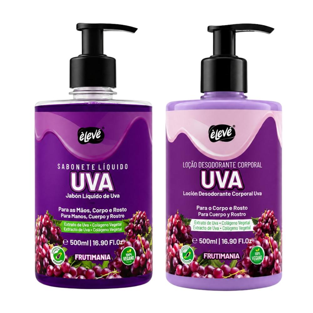 Pack Jabón Líquido Y Loción Desodorante Corporal Uva 500 ml - ELEVE