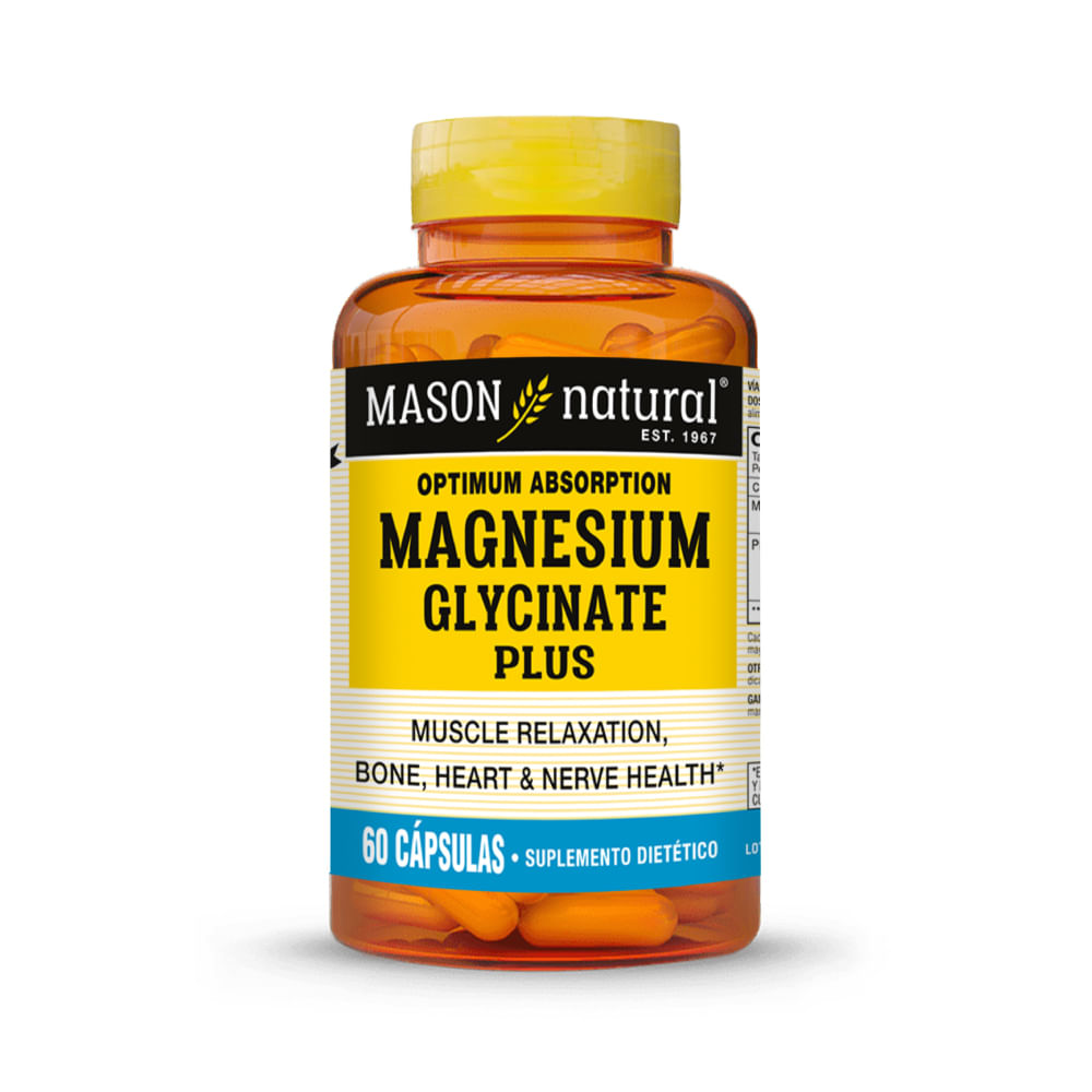 Glicinato de Magnesio Plus Mason Natural 60 Cápsulas